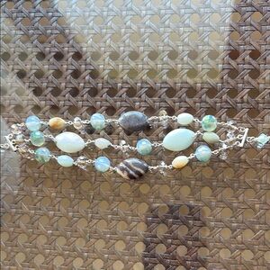 Elegant Multi-Stone 3-strand Bracelet